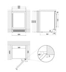 Pando PVZB-60-46CRR borhűtő, pult alá szerelhető, fekete, jobbos