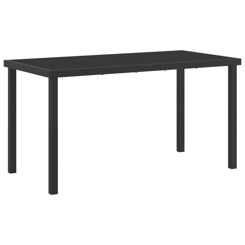 vidaXL 5 Részes Kerti Étkezőszett Párnákkal Bézs Poly Rattan, vidaXL Kerti Asztal Fekete 140x80x73 cm Edzett Üveggel