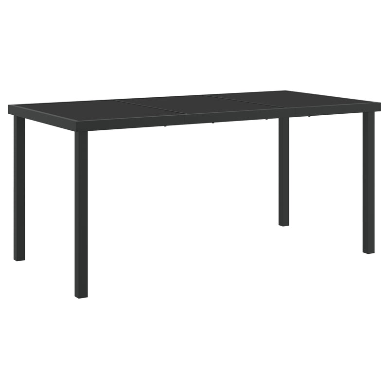 vidaXL 5 db Kerti Étkezőszett Párnákkal Bézs Poly Rattan, vidaXL Kerti Asztal Fekete 160x80x73 cm Edzett Üveg