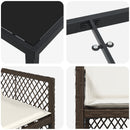 vidaXL 5 Darabos Kerti Étkezőgarnitúra Párnákkal Barna Poli Rattan, vidaXL Kerti Asztal Fekete 80x80x73 cm Edzett Üveg