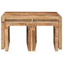 vidaXL Fészekasztal 3 db Barna 82 x 40 x 46 cm Tömör Mangófát
