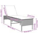 vidaXL fekete polyrattan napozóágy párnával 55x200x44 cm