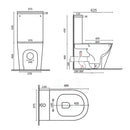 Paulo rimless WC kombi alsó/hátsó kifolyással
