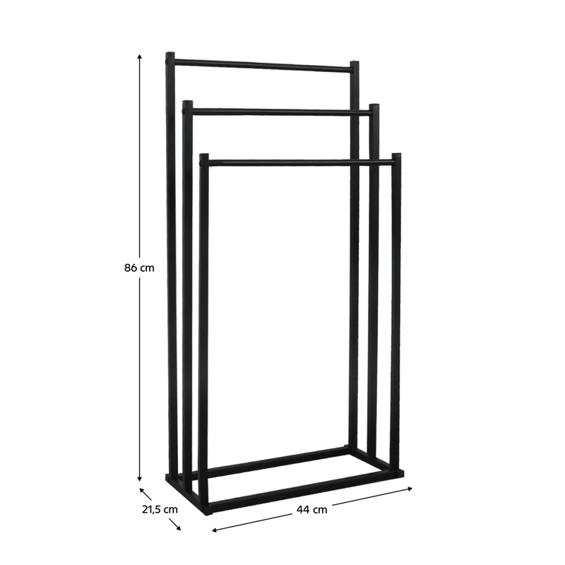 Törölközőtartó állvány, fekete, POLDO