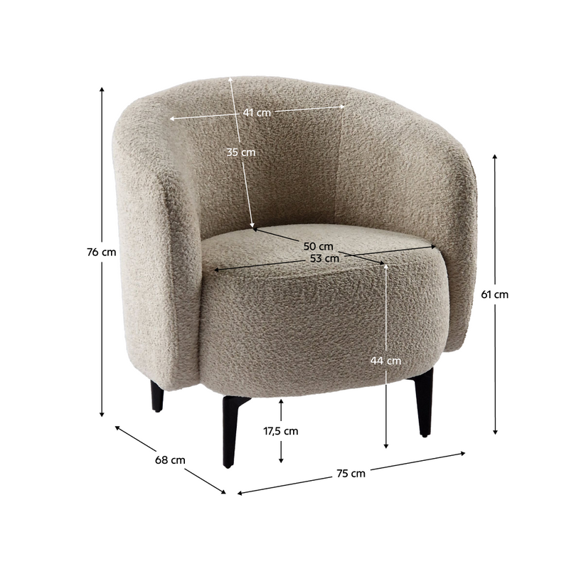 Fotel, bézs/fekete, PRESO