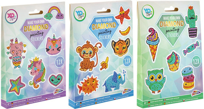 Gyémántfestés szett, 12 db matrica, 3 féle változat