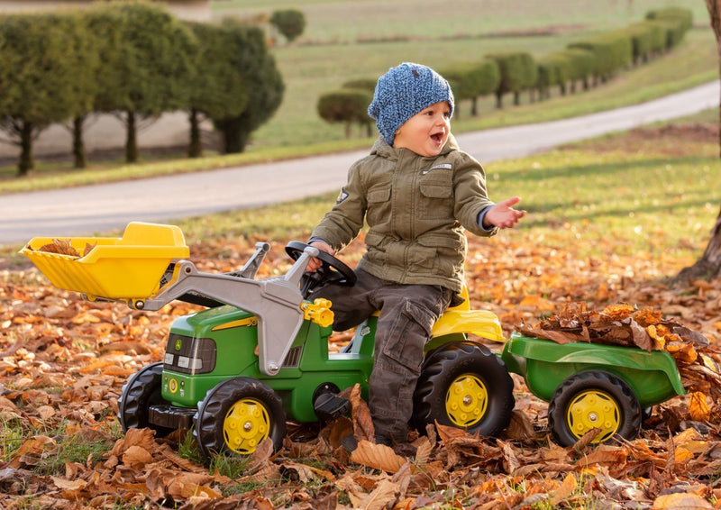 Rolly Kid John Deere pedálos markolós traktor utánfutóval