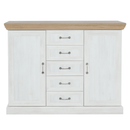 komód, 2-ajtós 5 fiókkal, északi sosna/vadtölgy, ROYAL K2D