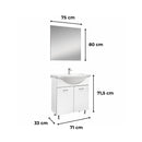 Ruben Prime 75 komplett fürdőszoba bútor Fehér