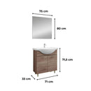 Ruben Prime 75 komplett fürdőszoba bútor Rauna szil