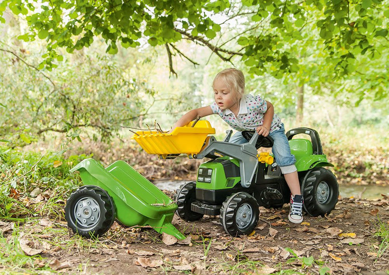 Rolly Kid Deutz-Fahr pedálos markolós traktor utánfutóval