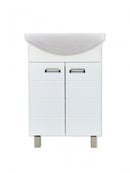 Viva SZQUARE 55 lábon álló fürdőszobabútor Sanovit ZENON 6055 porcelán mosdóval 55 x 44 cm