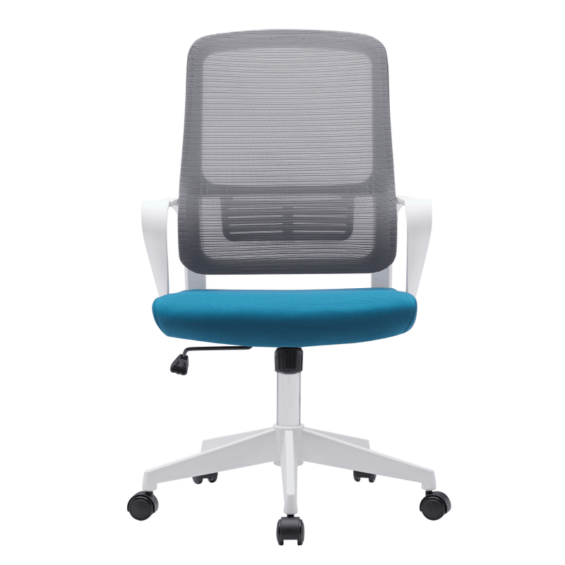 Irodai szék, szürke/petróleumzöld/fehér, SALOMO TYP 1