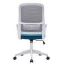 Irodai szék, szürke/petróleumzöld/fehér, SALOMO TYP 1