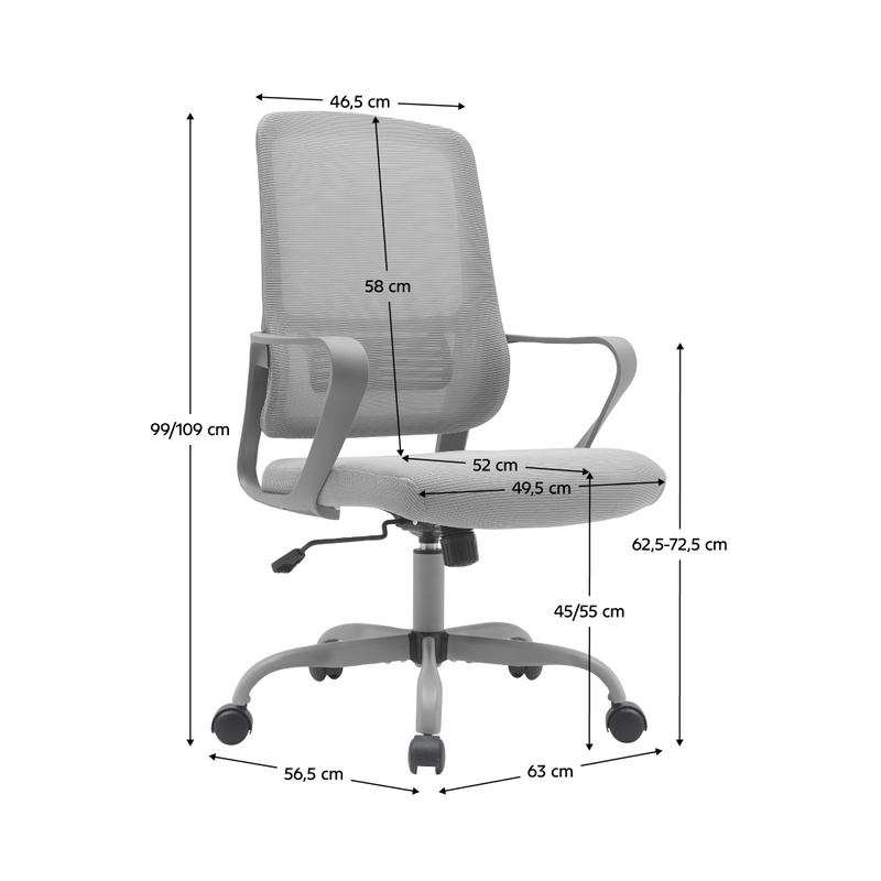 Irodai szék, szürke, SALOMO TYP 2