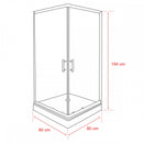 Spirit BAMBOO 80x80 szögletes zuhanykabin, erősített akril zuhanytálcával
