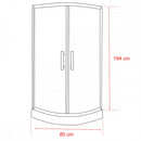 Spirit BAMBOO 80x80x194 cm íves zuhanykabin, erősített akril zuhanytálcával