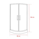 Spirit Clear 80x80x194 cm íves zuhanykabin zuhanytálcával fekete