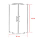 Spirit Clear 80x80x180 cm íves zuhanykabin zuhanytálca nélkül fekete