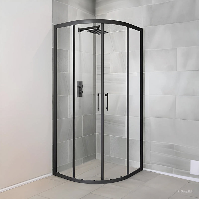 Spirit Clear 90x90x180 cm íves zuhanykabin zuhanytálca nélkül fekete