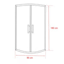 Spirit Clear 90x90x180 cm íves zuhanykabin zuhanytálca nélkül fekete