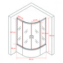 Spirit Deep 80x80 cm-es íves zuhanykabin, mélytálcával