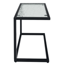 Kerti asztalka, fekete acél/edzett üveg, SELKO