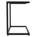Kerti asztalka, fekete acél/edzett üveg, SELKO