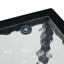 Kerti asztalka, fekete acél/edzett üveg, SELKO