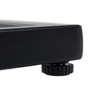 Kerti asztalka, fekete acél/edzett üveg, SELKO