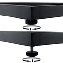 Kerti asztalka, fekete acél/edzett üveg, SELKO