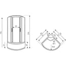 SILVERPRIME90 hidromasszázs zuhanykabin, 90x90x221 cm-es méretben