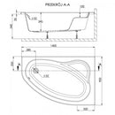 SIMPLA 90x140 aszimmetrikus kád jobb
