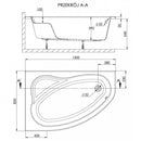 SIMPLA 85x150 aszimmetrikus kád bal