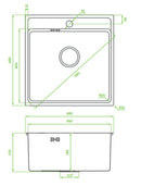 LAVEO BESOS egymedencés mosogató, szövetmintás inox