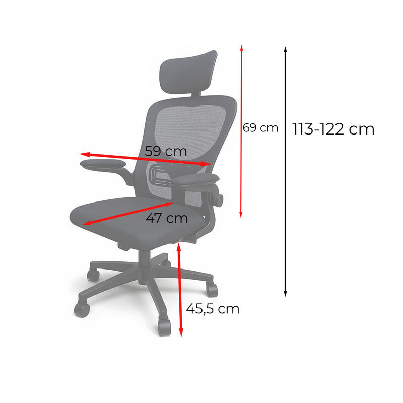 Flexo ergonomikus irodai forgószék deréktámasszal fehér