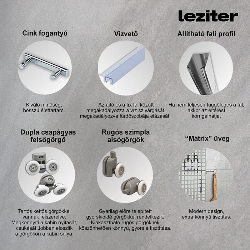 Spirit Mátrix 90x90-es szögletes zuhanykabin