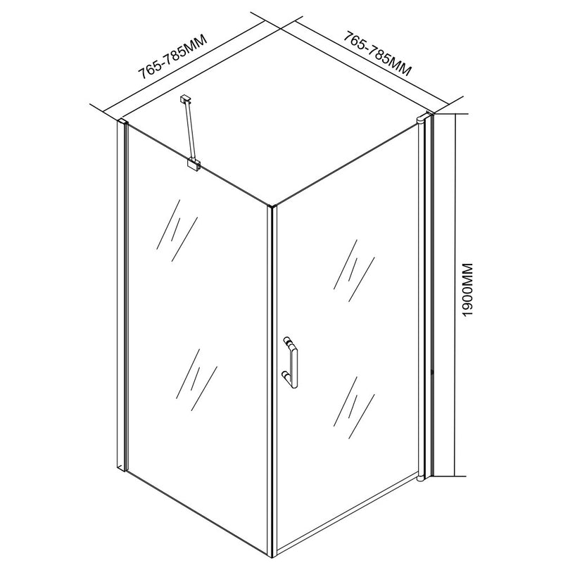 Simple nyílóajtós szögletes zuhanykabin