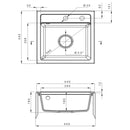 Nia szögletes egy medencés gránit mosogató bézs