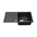 Gori szögletes egy medence + csepegtető gránit mosogató fekete