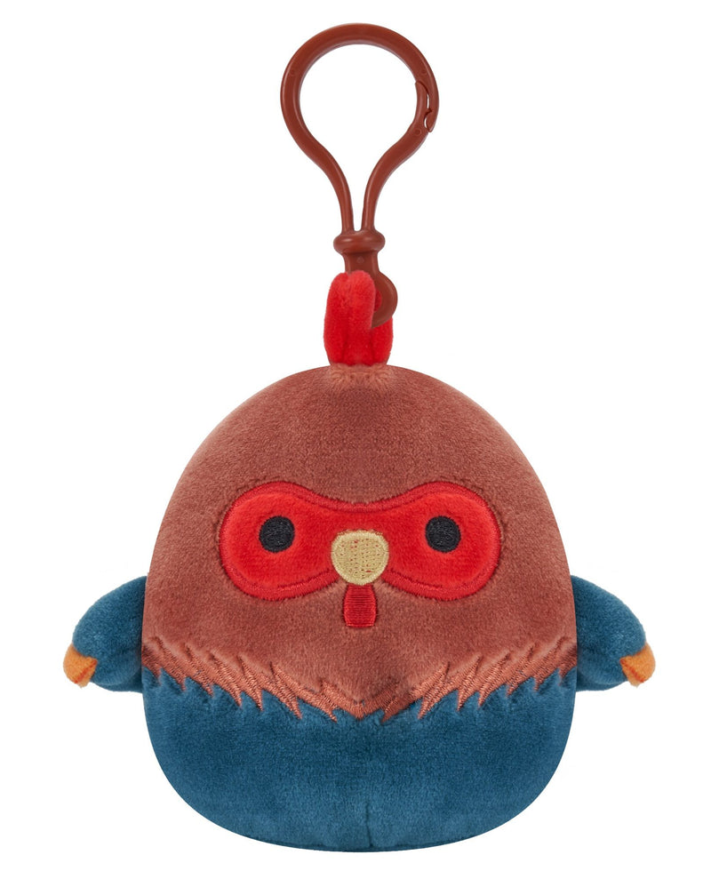 Squishmallows kulcstartós plüssfigura 9 cm - Reed a barna-kék kakas