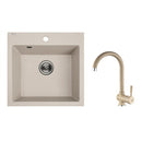 Laveo ALENA bézs szett álló csappal, helytakarékos szifonnal