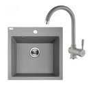 Laveo ALENA szürke szett álló csappal, helytakarékos szifonnal