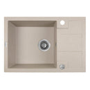 Laveo BARBADOS bézs minicsepptálcás mosogató dugókiemelős helytakarékos szifonnal