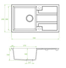 Laveo BARBADOS bézs minicsepptálcás mosogató dugókiemelős helytakarékos szifonnal