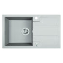 Laveo BARBADOS fehér csepptálcás mosogató dugókiemelős helytakarékos szifonnal