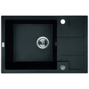 Laveo BARBADOS matt fekete mini csepptálcás mosogató dugókiemelős helytakarékos szifonnal