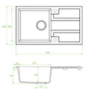 Laveo BARBADOS matt fekete 1,5 medencés mosogató álló csappal