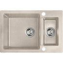 Laveo CELIA 1,5 medencés bézs mosogató dugókiemelős helytakarékos szifonnal