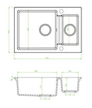 Laveo CELIA 1,5 medencés szemcsés fekete mosogató (SBC_730T)